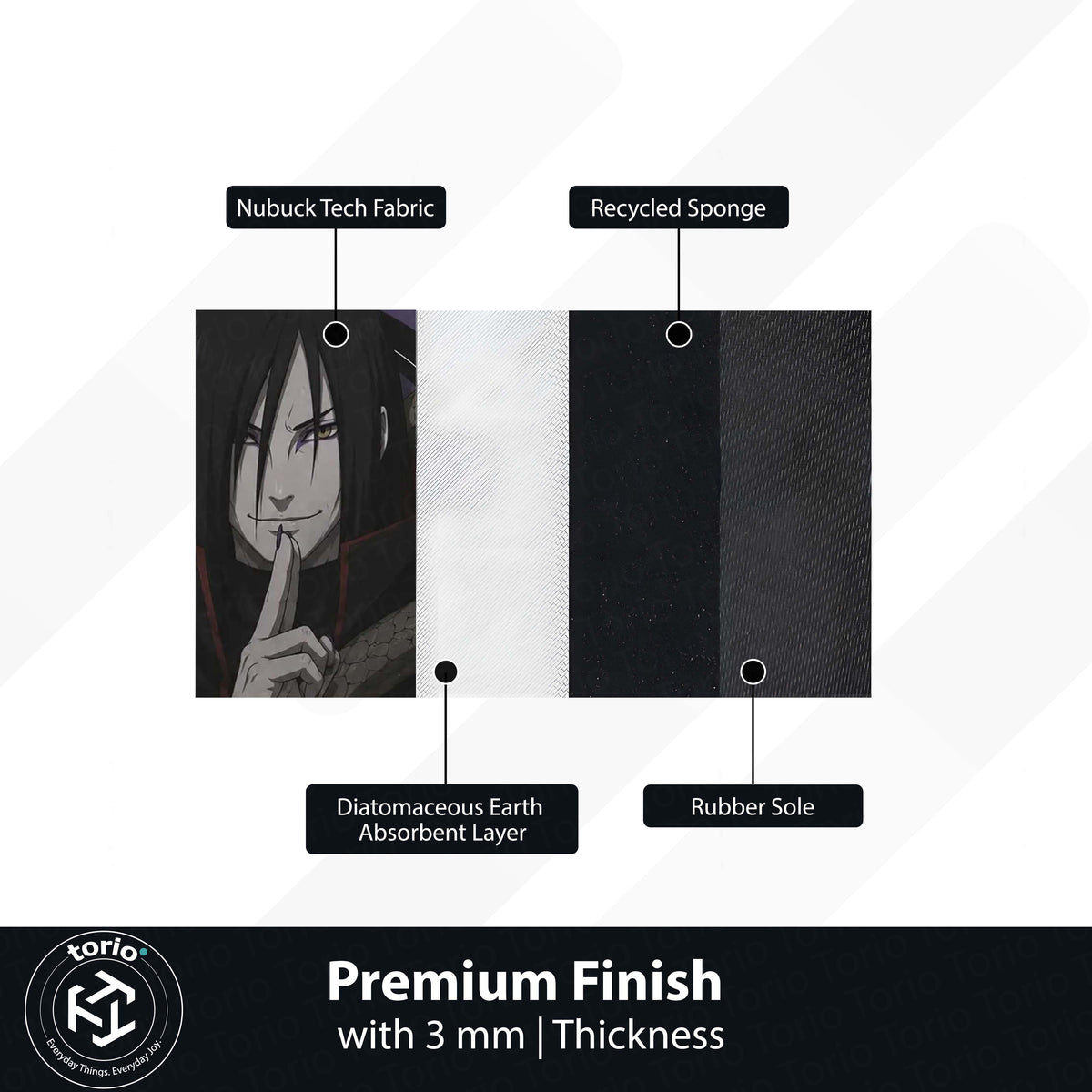Naruto Orochimaru Anime Character Flat Rug | Legendary Sannin Snake Master Art Flat Rug | Premium Anime Gaming Room Floor Decor