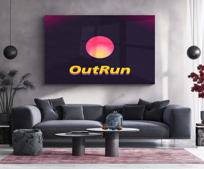 Outrun Typography – Metal Frame | Retro Synthwave Quote Wall Art | Vaporwave Neon Aesthetic Poster - TURTLEWINGS