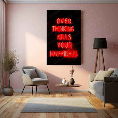 Overthinking Kills Metal Poster | Minimalist Motivational Wall Art | Mindset Decor - TURTLEWINGS