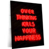 Overthinking Kills Metal Poster | Minimalist Motivational Wall Art | Mindset Decor