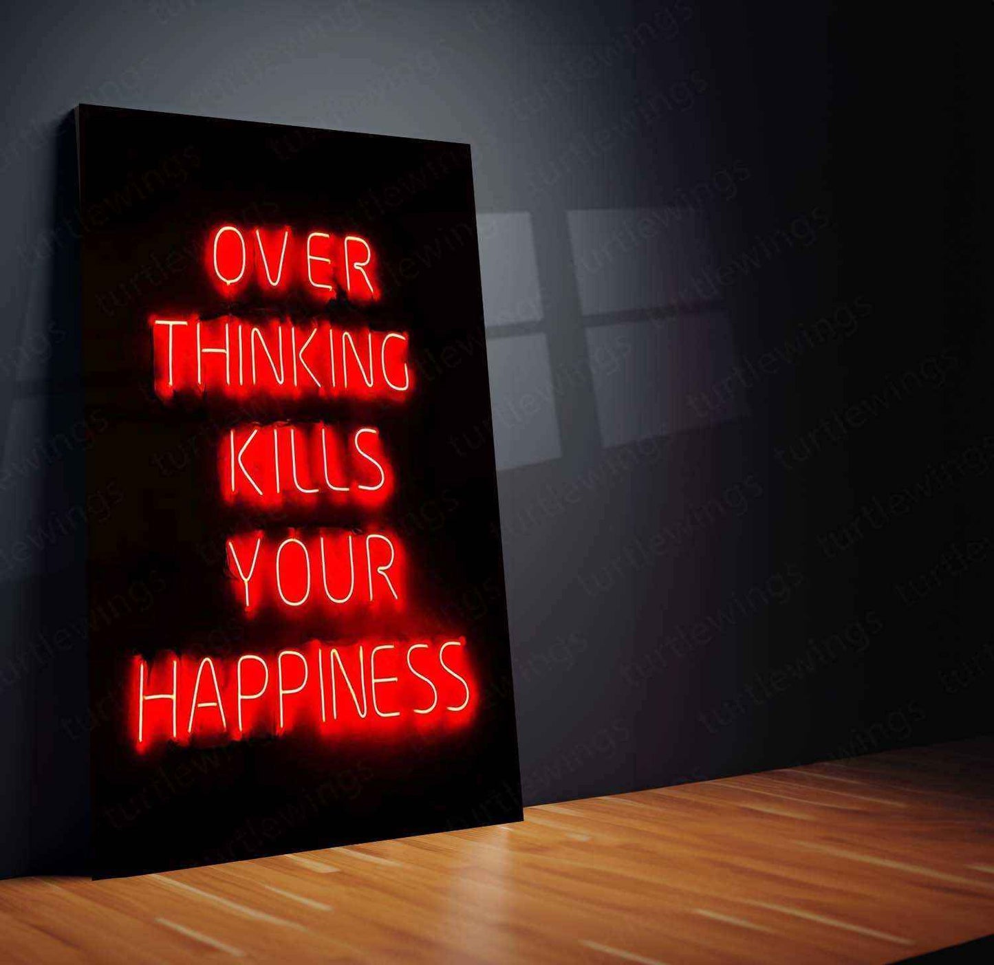 Overthinking Kills Metal Poster | Minimalist Motivational Wall Art | Mindset Decor - TURTLEWINGS