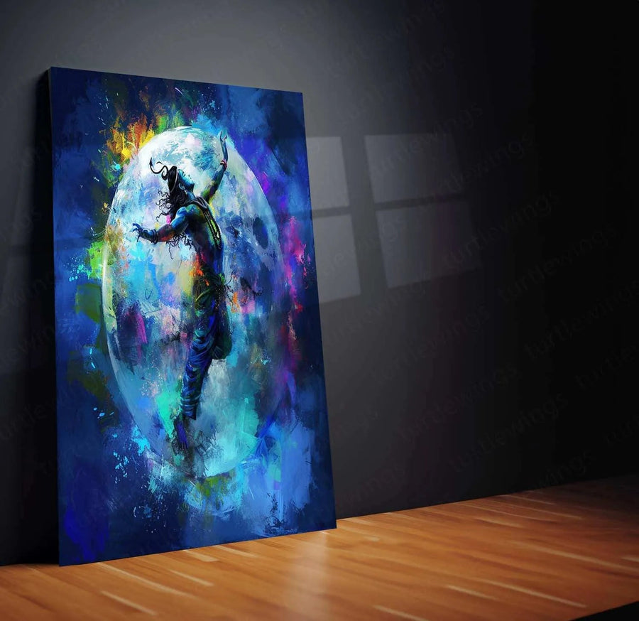 Lord Shiva Dancing on the Globe – Cosmic Energy Metal Poster