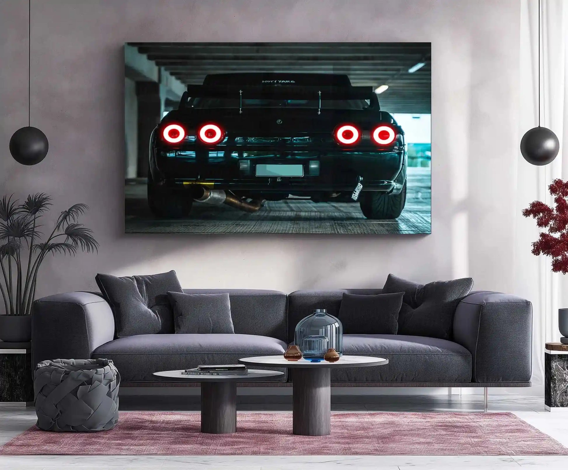 LED | 🏁 Nissan Skyline GT-R R34 Neon LED Metal Poster | JDM Legend Wall Art | Street Racer Glow Decor - TURTLEWINGS