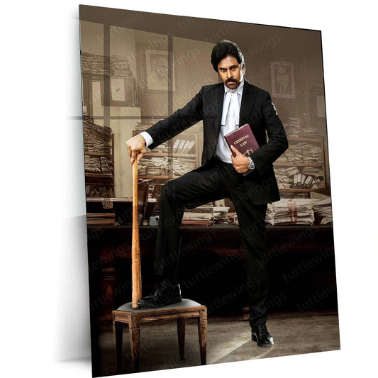 Pawan Kalyan – Power Star Metal Poster | Tollywood Icon Wall Frame 01 - TURTLEWINGS