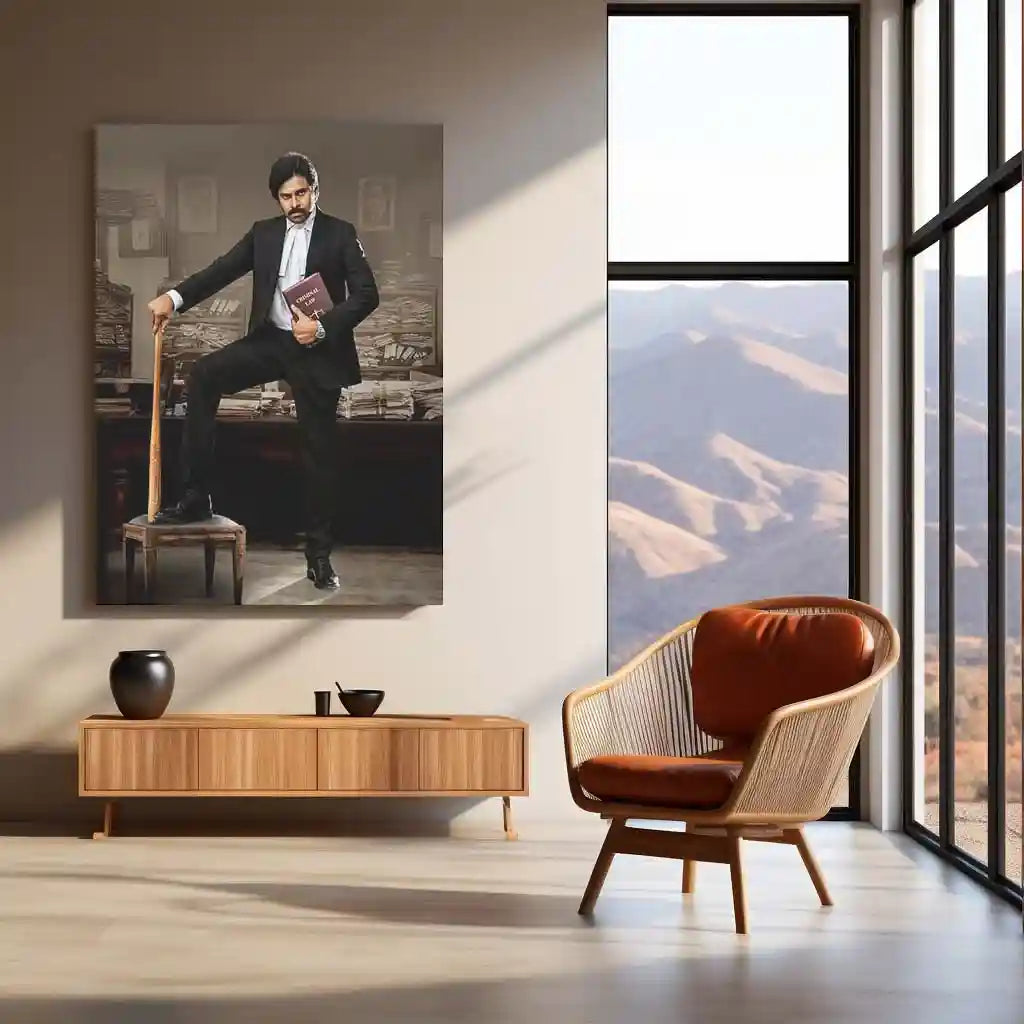 Pawan Kalyan – Power Star Metal Poster | Tollywood Icon Wall Frame 01 - TURTLEWINGS