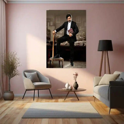 Pawan Kalyan – Power Star Metal Poster | Tollywood Icon Wall Frame 01 - TURTLEWINGS