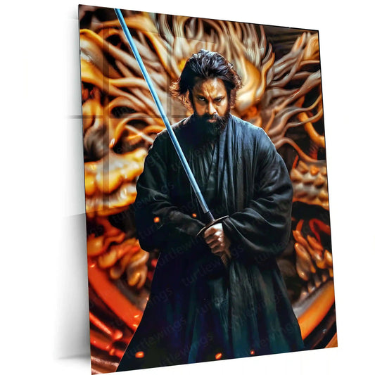 Pawan Kalyan – Power Star Metal Poster | Tollywood Icon Wall Frame 03 - TURTLEWINGS