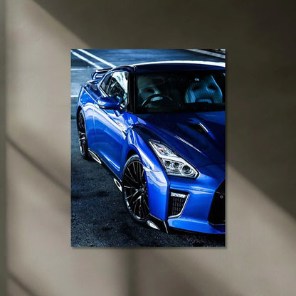 LED | ⚡ Nissan GT-R R35 Neon LED Metal Poster | Godzilla Supercar Wall Art | Modern JDM Glow Decor - TURTLEWINGS