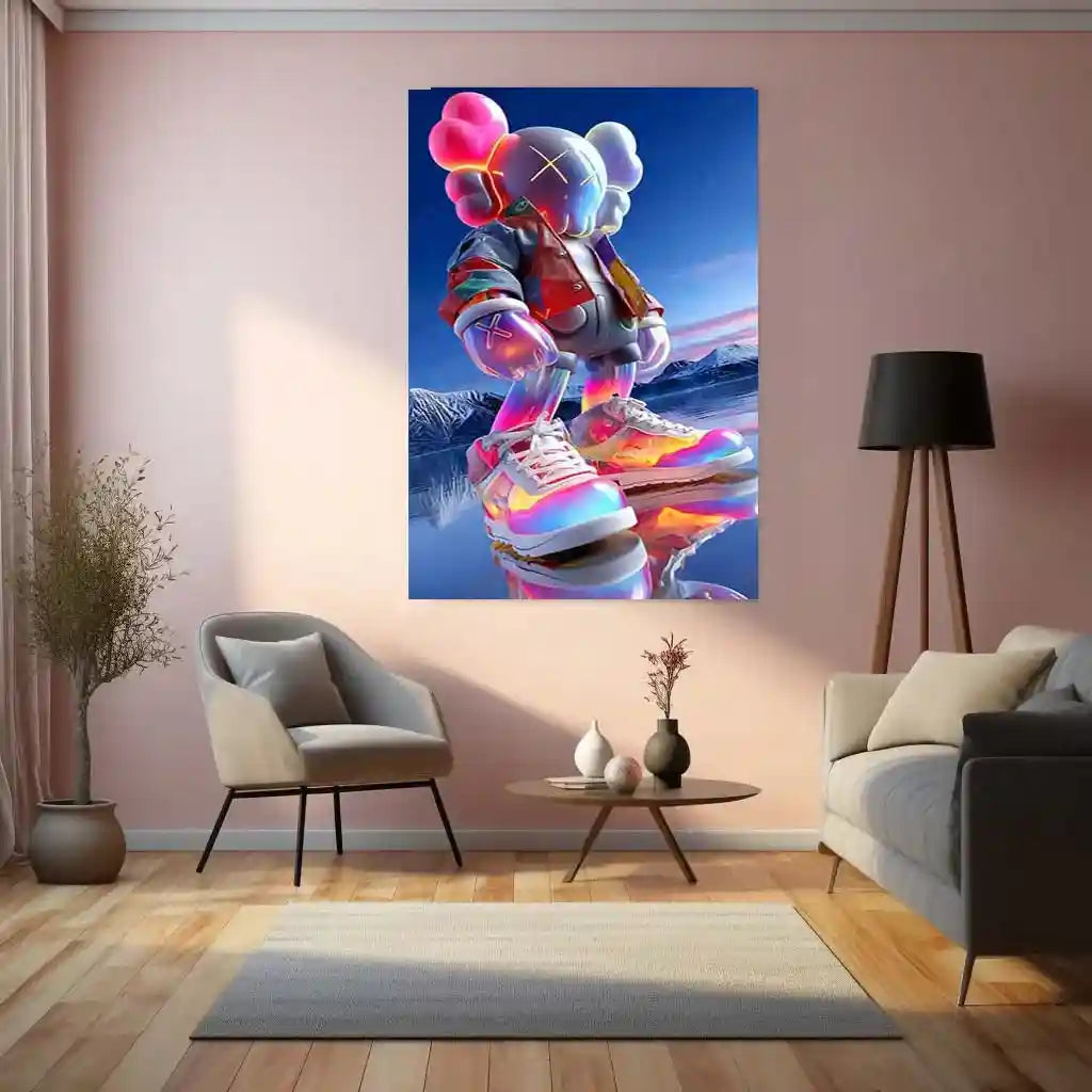 KAWS-Inspired Mouse Character Metal Poster | Street Pop Art Wall Decor | Designer Toy Aesthetic 02 - TURTLEWINGS