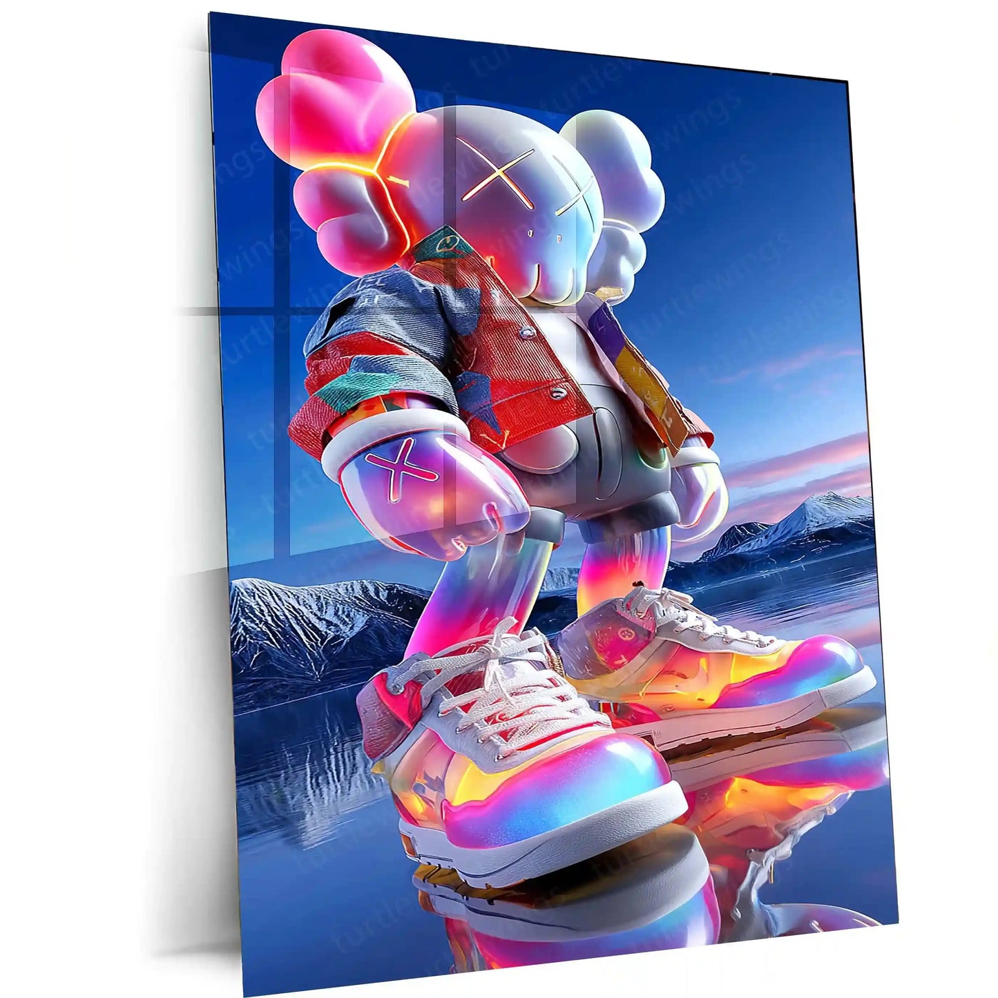 KAWS-Inspired Mouse Character Metal Poster | Street Pop Art Wall Decor | Designer Toy Aesthetic 02 - TURTLEWINGS