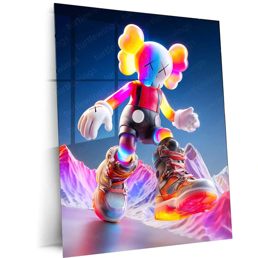 KAWS-Inspired Mouse Character Metal Poster | Street Pop Art Wall Decor | Designer Toy Aesthetic 01 - TURTLEWINGS