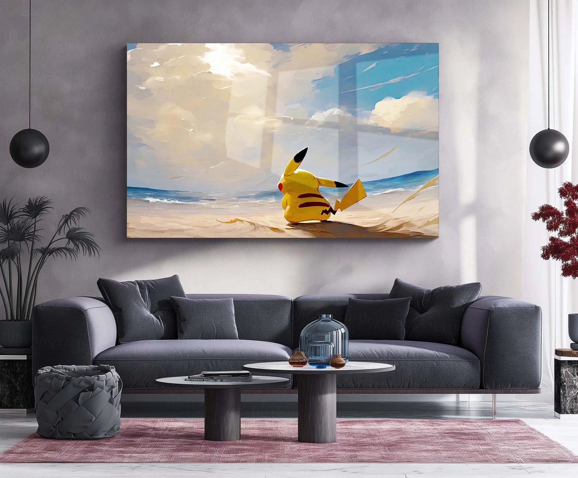 Pikachu – Beyond the Horizon | Pokémon Anime Metal Frame | Peaceful Anime Wall Art - TURTLEWINGS