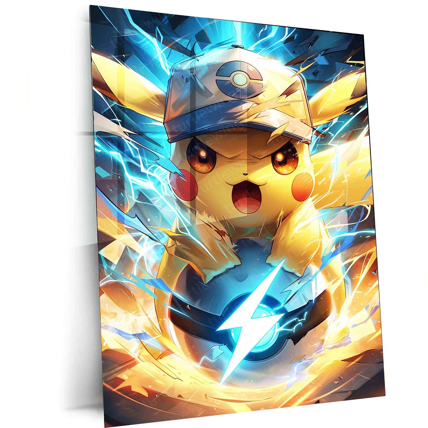 Pikachu Metal Poster – Iconic Electric Pokémon | Cute Pikachu Anime Wall Art - TURTLEWINGS