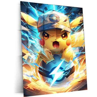Pikachu Metal Poster – Iconic Electric Pokémon | Cute Pikachu Anime Wall Art - TURTLEWINGS