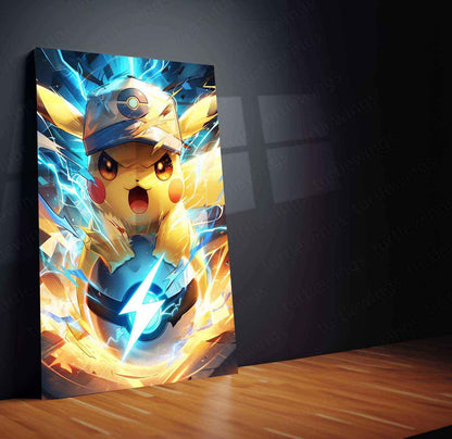 Pikachu Metal Poster – Iconic Electric Pokémon | Cute Pikachu Anime Wall Art - TURTLEWINGS