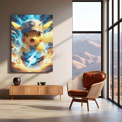Pikachu Metal Poster – Iconic Electric Pokémon | Cute Pikachu Anime Wall Art - TURTLEWINGS