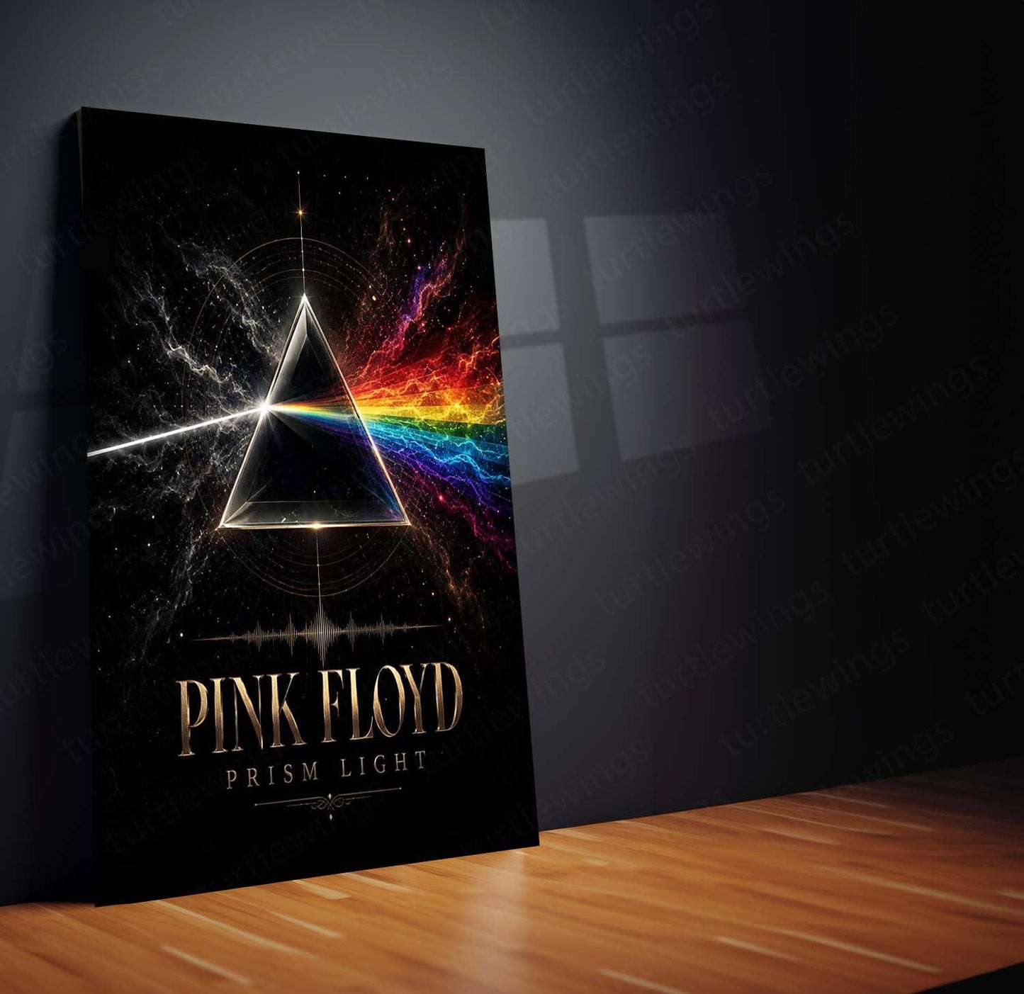 Pink Floyd – Prism Light | Psychedelic Rock Album Inspired Metal Frame | Iconic Music Wall Art by TurtleWings