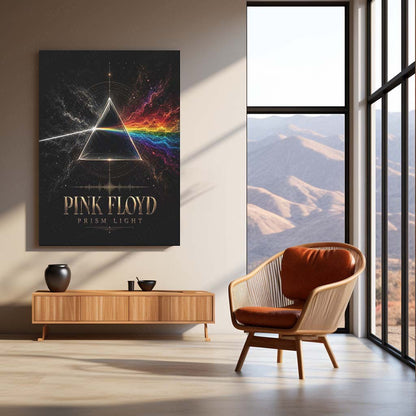 Pink Floyd – Prism Light | Psychedelic Rock Album Inspired Metal Frame | Iconic Music Wall Art by TurtleWings