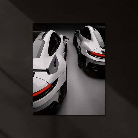Porsche 911 GT3 RS LED Neon Metal Frame | Twin Supercar Rear View Wall Light | Premium LED Metal Artwork