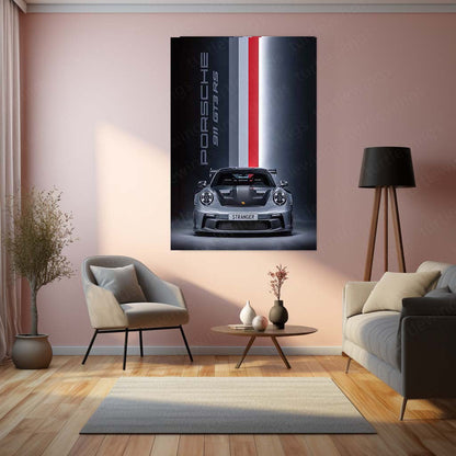 Car Metal Poster | Porsche 911 GT3 RS Metal Poster | Luxury Sports Car Wall Art | Premium Aluminum Print