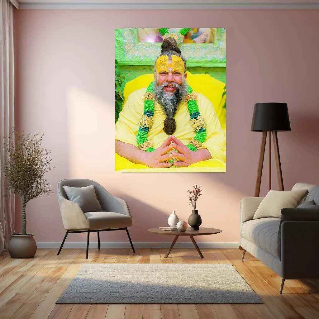 Premanand Ji Maharaj Metal Poster | A Tribute to Spiritual Serenity 3 - TURTLEWINGS