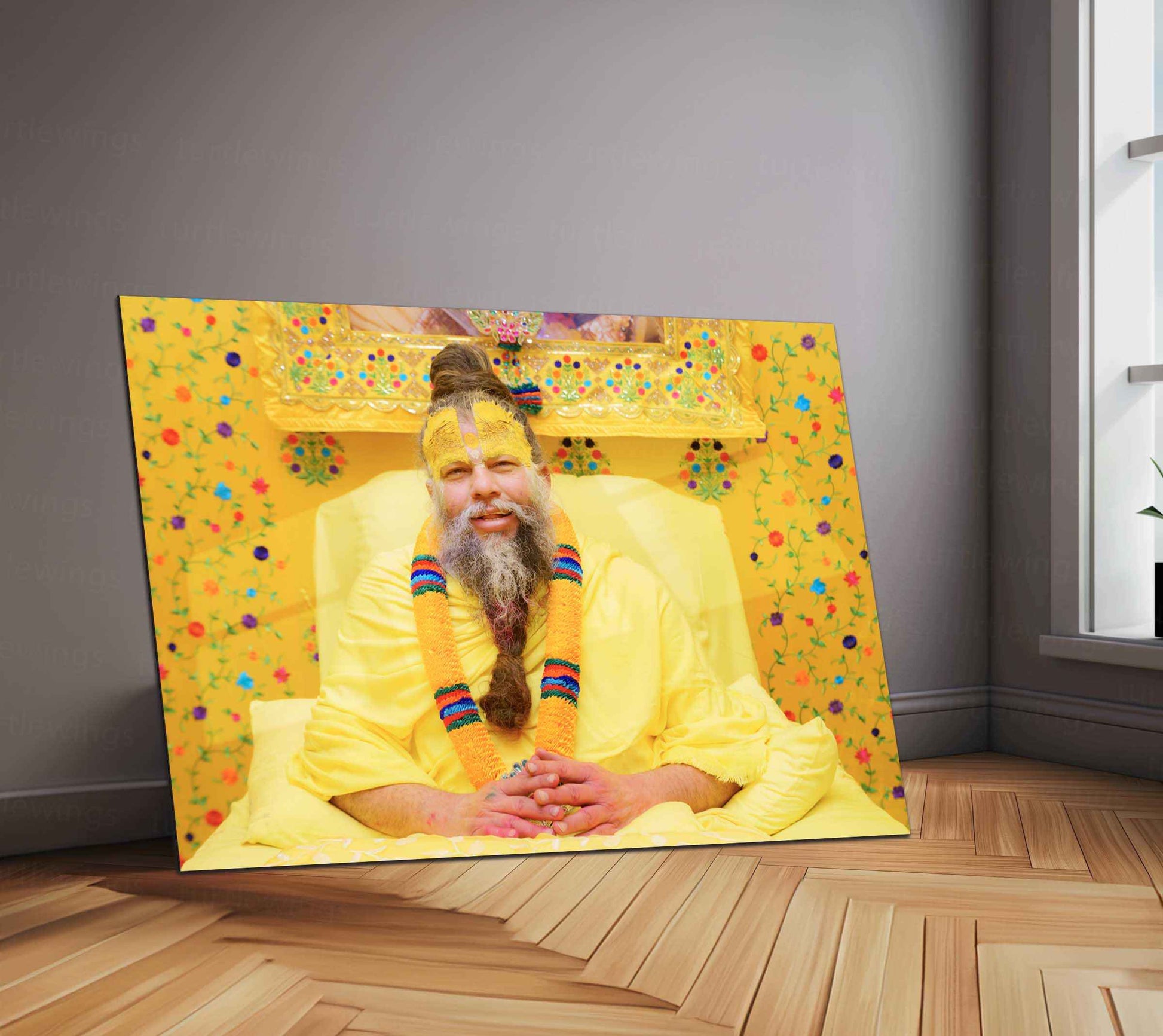 Spiritual Metal Poster | Premanand Ji Maharaj Metal Poster – Divine Wisdom & Devotion 4 - TURTLEWINGS