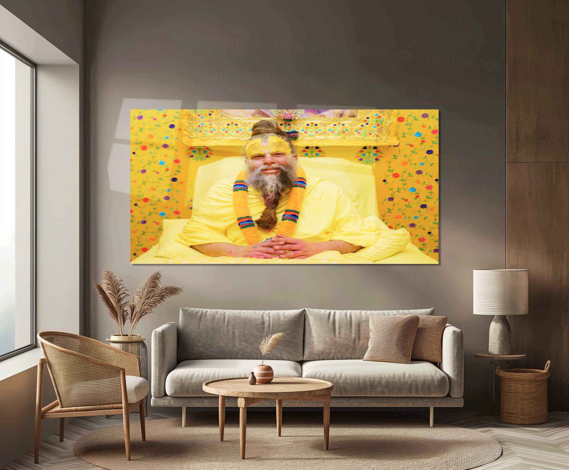 Spiritual Metal Poster | Premanand Ji Maharaj Metal Poster – Divine Wisdom & Devotion 4 - TURTLEWINGS