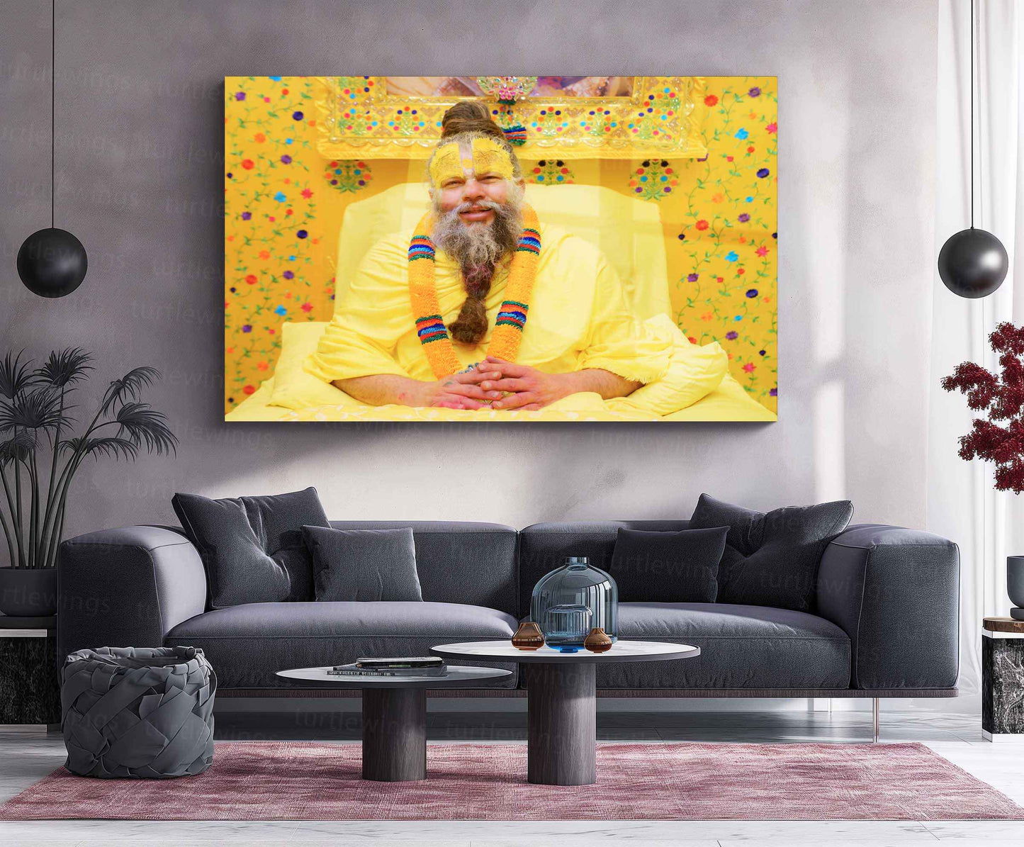 Spiritual Metal Poster | Premanand Ji Maharaj Metal Poster – Divine Wisdom & Devotion 4 - TURTLEWINGS