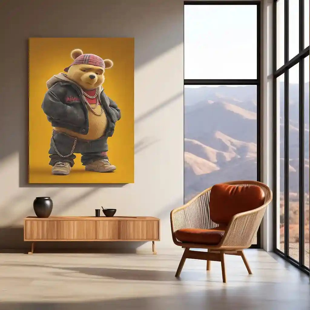 The Piglet Dressed Metal Poster | Przemytnik-Inspired Whimsical Animal Art | Playful Character Decor - TURTLEWINGS