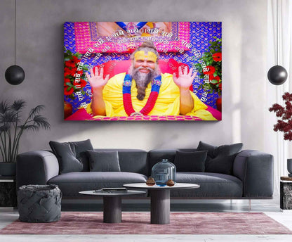 Premanand Ji Maharaj Metal Poster – Divine Wisdom & Devotion 2 - TURTLEWINGS