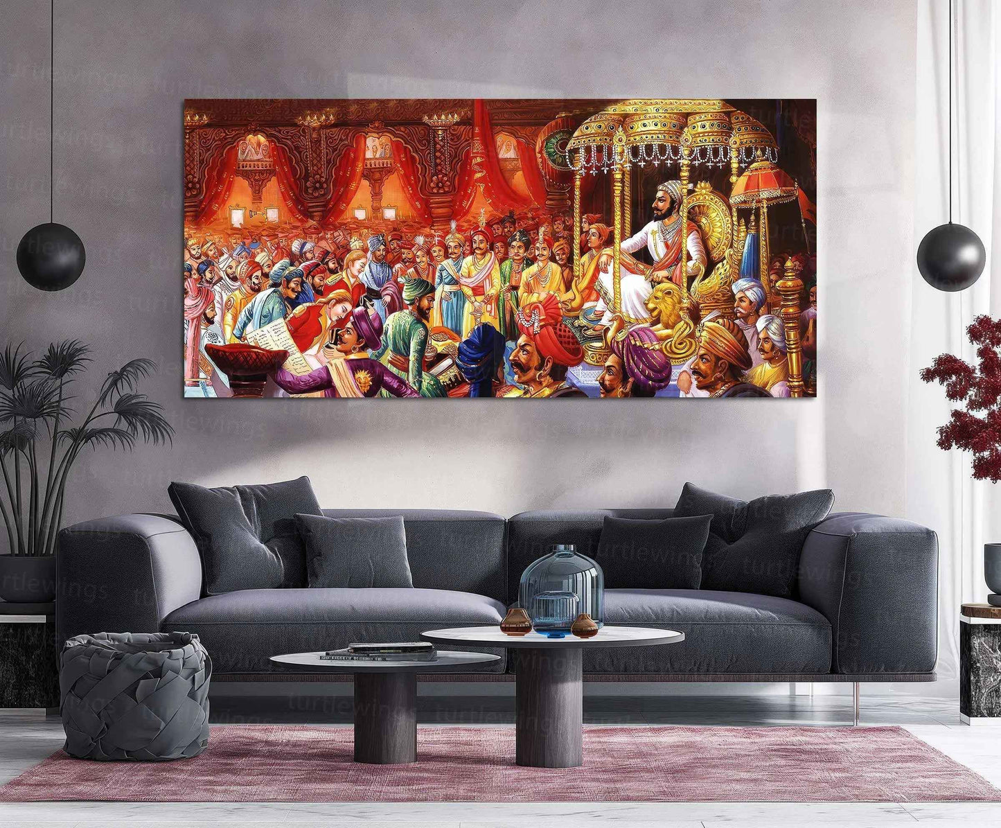 Chhatrapati Shivaji Maharaj Rajyabhishek Sohala Metal Frame – A Regal Tribute - TURTLEWINGS