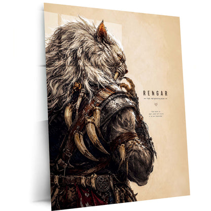 Game Metal Poster | Rengar – The Pridestalker Metal Poster League Inspired Wall Art | Hunter Instinct Gaming Metal Frame  📝