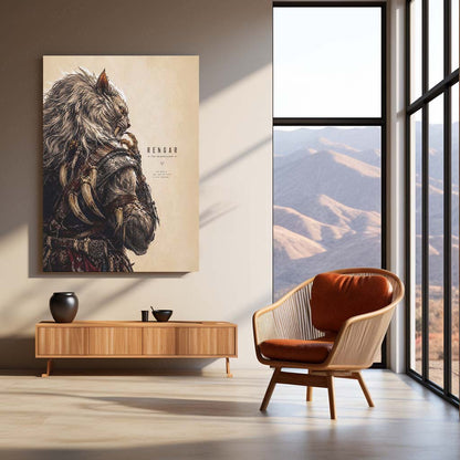 Game Metal Poster | Rengar – The Pridestalker Metal Poster League Inspired Wall Art | Hunter Instinct Gaming Metal Frame  📝