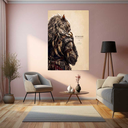Game Metal Poster | Rengar – The Pridestalker Metal Poster League Inspired Wall Art | Hunter Instinct Gaming Metal Frame  📝