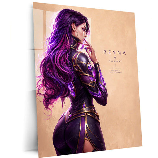 Game Metal Poster | Reyna – Only Vengeance Metal Poster Valorant Inspired Wall Art | Dark Power Gaming Metal Frame