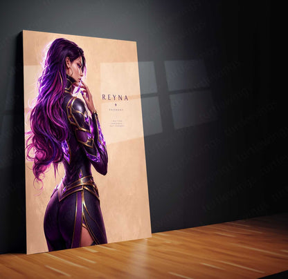 Game Metal Poster | Reyna – Only Vengeance Metal Poster Valorant Inspired Wall Art | Dark Power Gaming Metal Frame