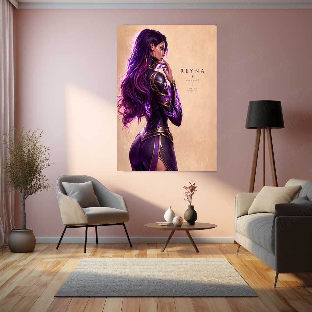 Game Metal Poster | Reyna – Only Vengeance Metal Poster Valorant Inspired Wall Art | Dark Power Gaming Metal Frame