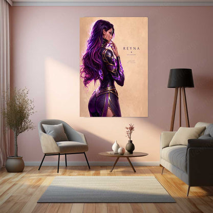 Game Metal Poster | Reyna – Only Vengeance Metal Poster Valorant Inspired Wall Art | Dark Power Gaming Metal Frame