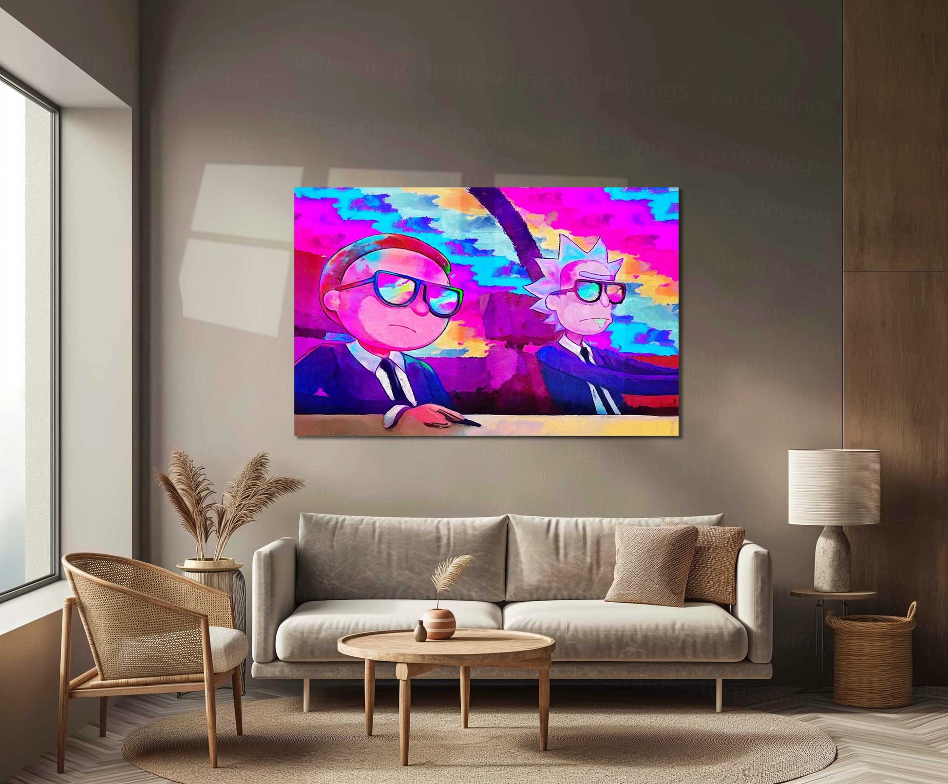 Rick and Morty Artwork – Metal Frame | Sci-Fi Cartoon Wall Art | Multiverse Madness Poster for Fans & Collectors - TURTLEWINGS