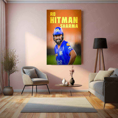 Rohit Sharma Metal Poster – The Hitman of Indian Cricket - TURTLEWINGS
