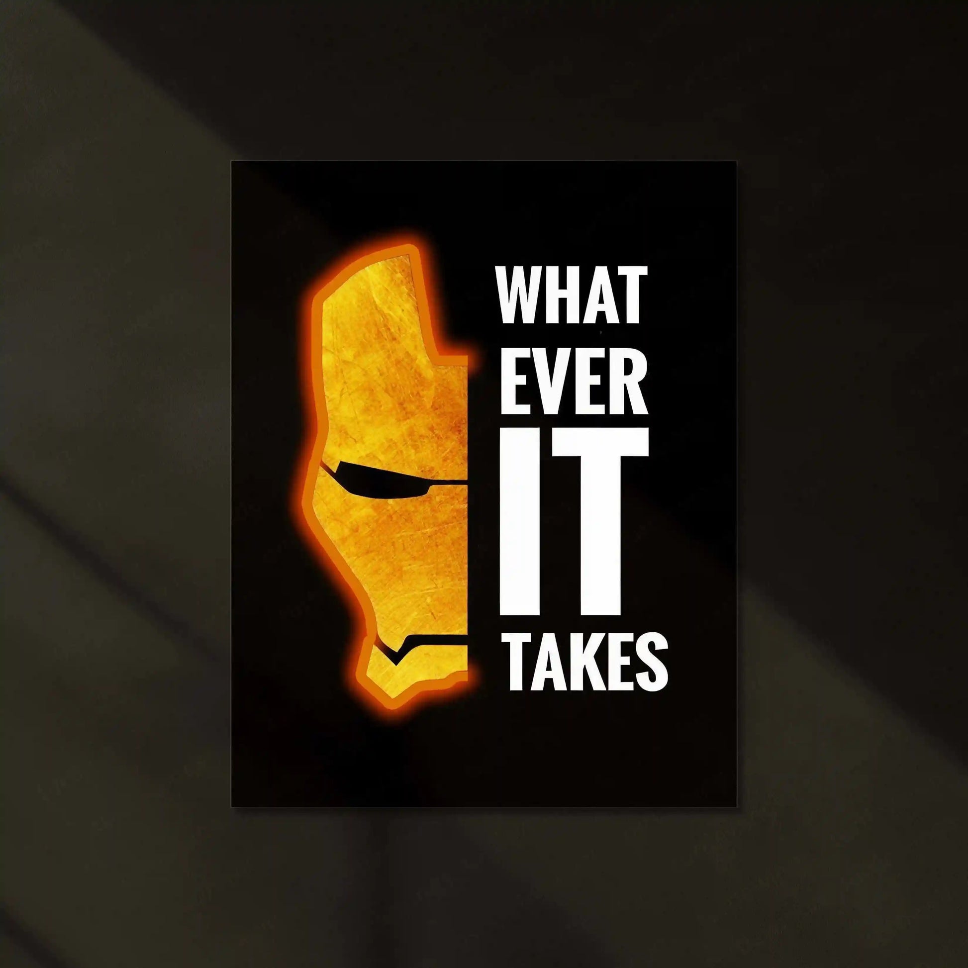 Iron Man Neon LED Metal Poster â Iconic Marvel Superhero Wall Art - TURTLEWINGS