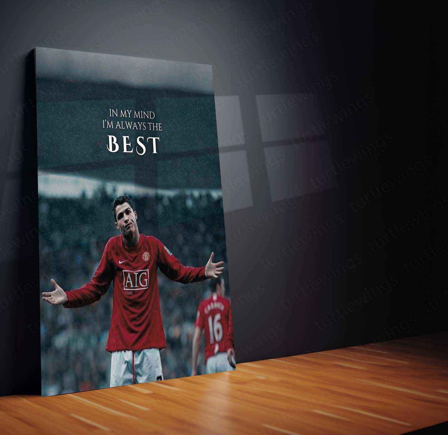 Cristiano Ronaldo Metal Poster | GOAT Portrait Wall Art | Football Legend Decor - TURTLEWINGS