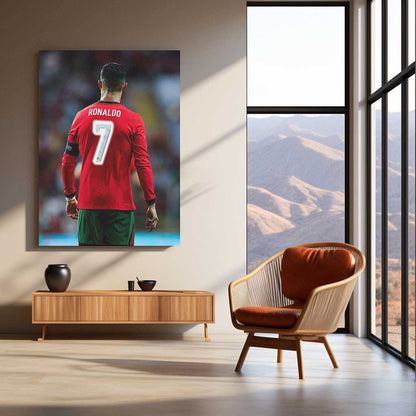 Cristiano Ronaldo No. 7 Neon LED Metal Poster | Portugal Football Legend Premium Illuminated Wall Art