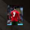 Cristiano Ronaldo No. 7 Neon LED Metal Poster | Portugal Football Legend Premium Illuminated Wall Art