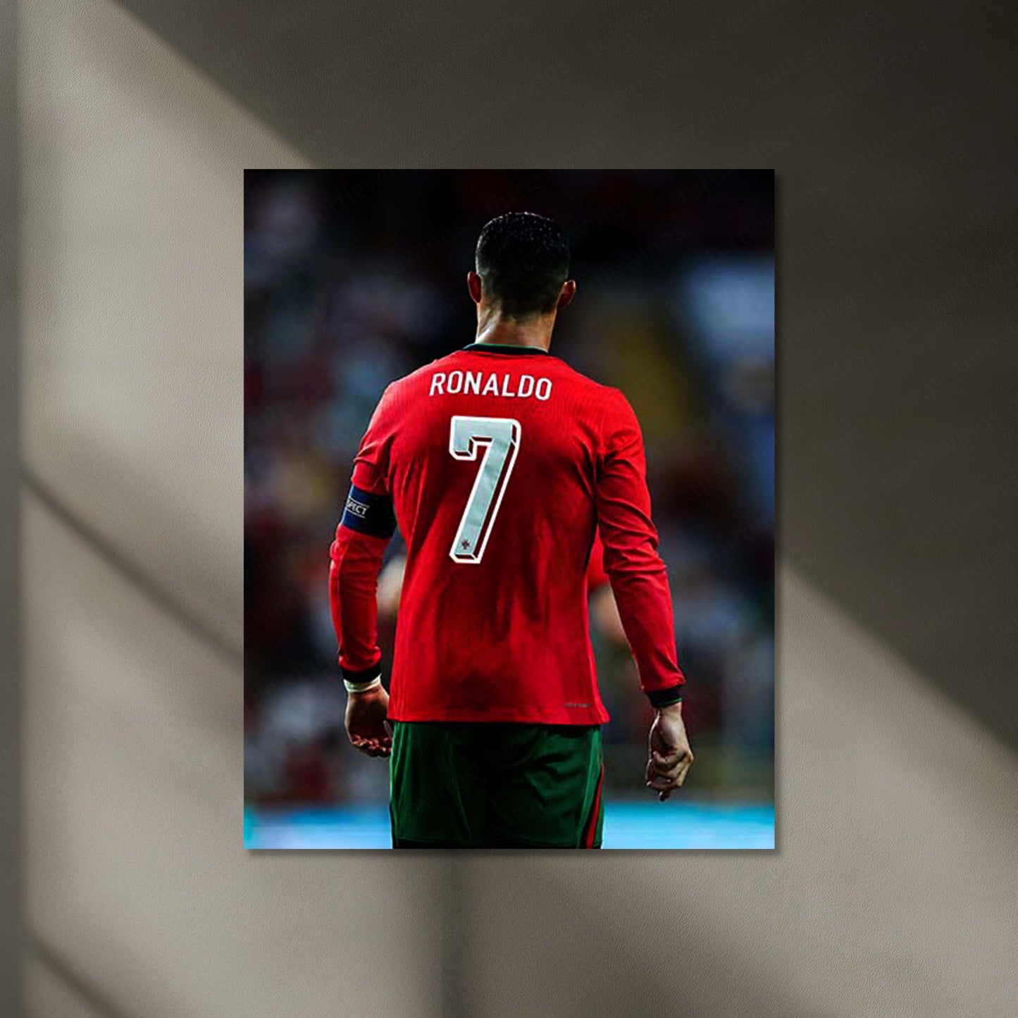 Cristiano Ronaldo No. 7 Neon LED Metal Poster | Portugal Football Legend Premium Illuminated Wall Art