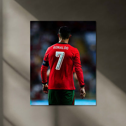 Cristiano Ronaldo No. 7 Neon LED Metal Poster | Portugal Football Legend Premium Illuminated Wall Art