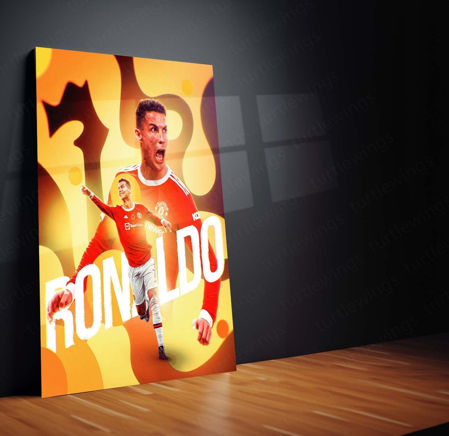 Cristiano Ronaldo – Metal Frame | Iconic Football Wall Art 02 - TURTLEWINGS