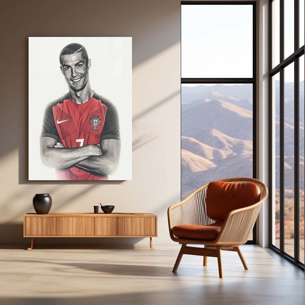 Cristiano Ronaldo – Metal Frame | Iconic Football Wall Art 03 - TURTLEWINGS