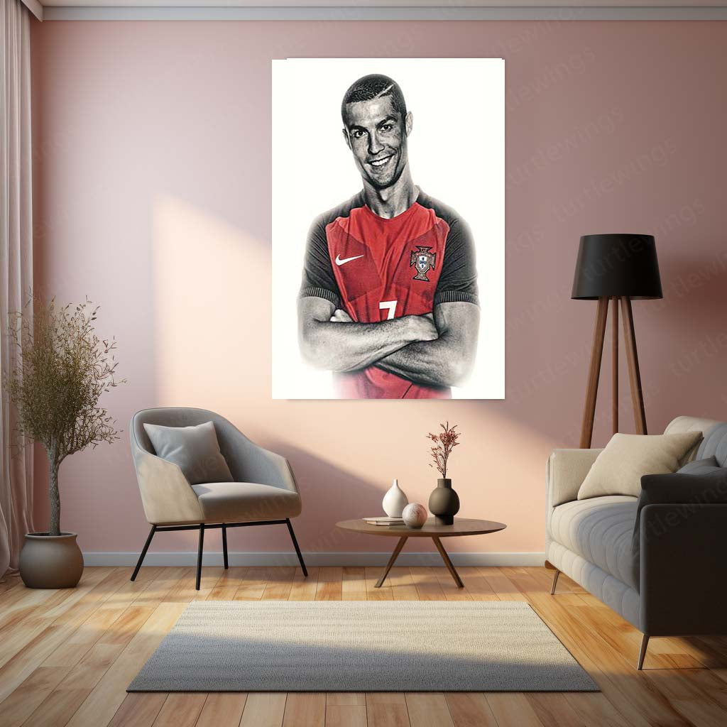 Cristiano Ronaldo – Metal Frame | Iconic Football Wall Art 03 - TURTLEWINGS