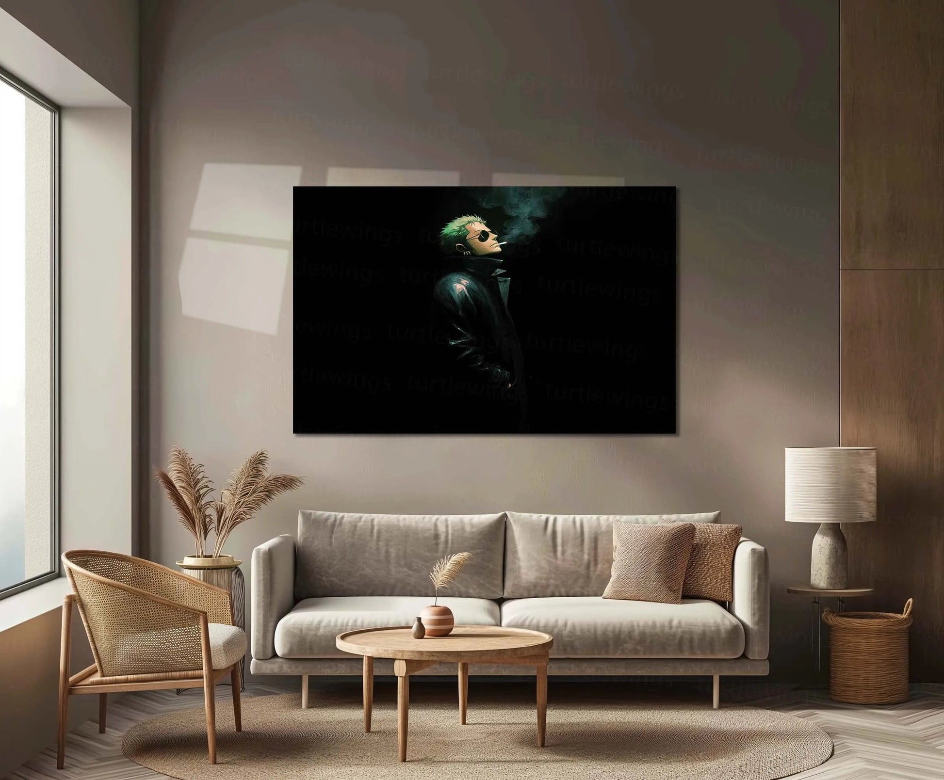 Anime Metal Poster | Roronoa Zoro – Silent Resolve | One Piece Anime Metal Frame | Dark Swordsman Wall Art - TURTLEWINGS